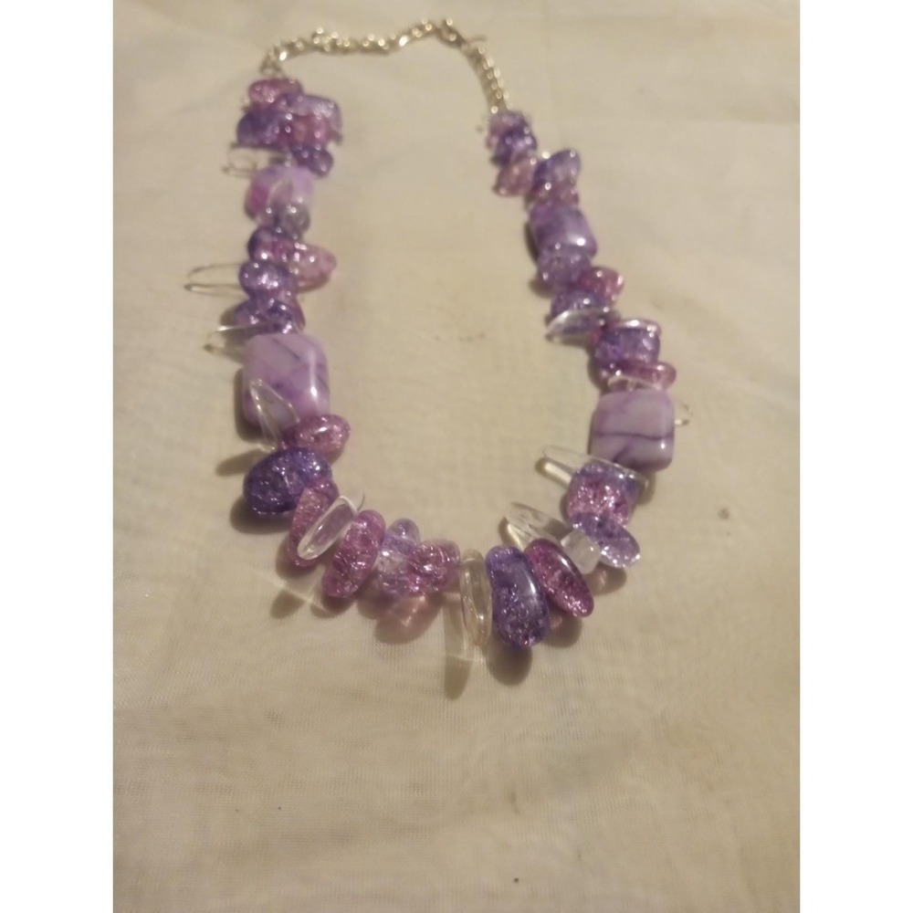 Vintage Amethyst Chunks And Chips Necklace